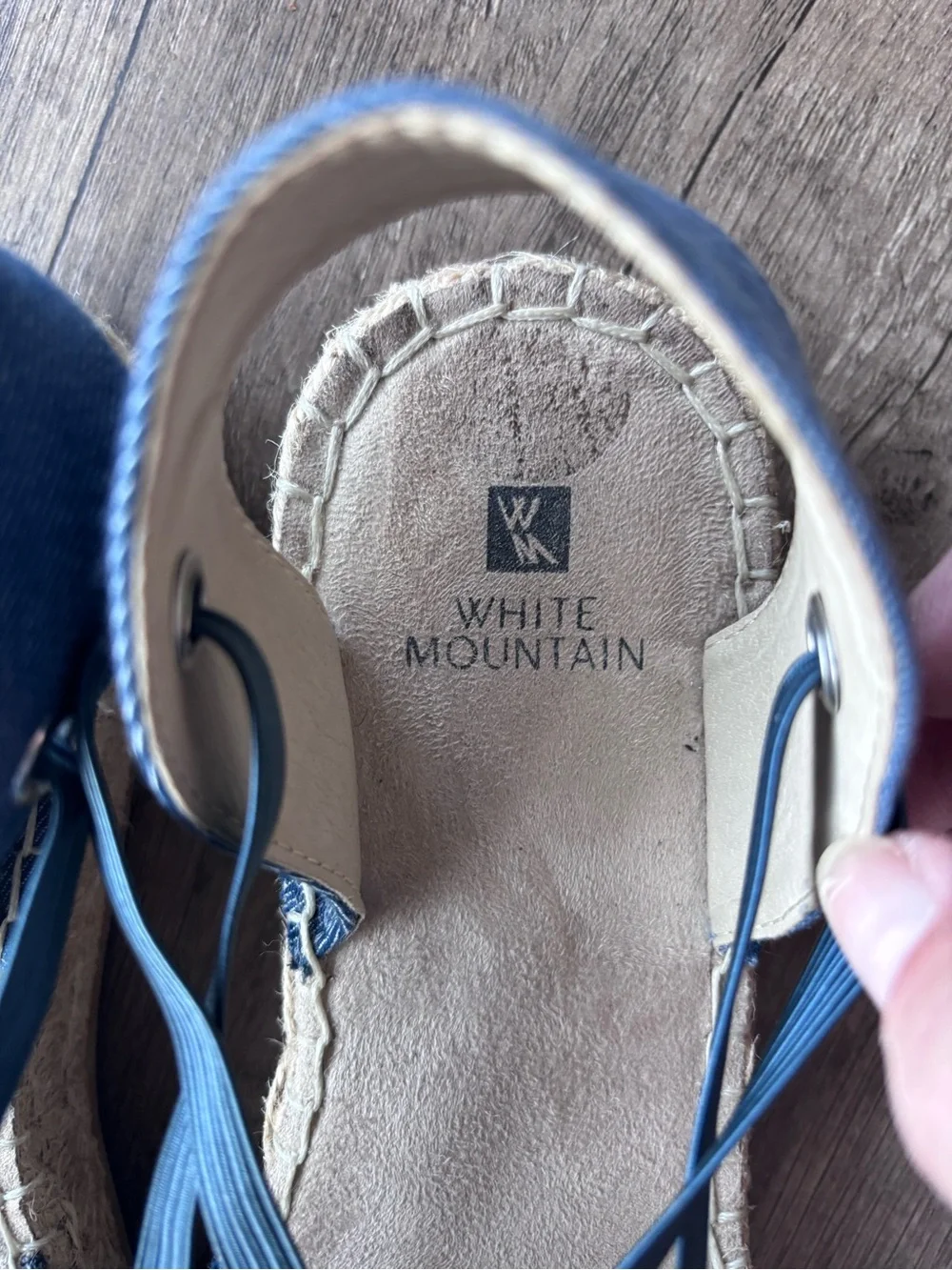 White Mountain Denim Blue Studded Espadrille Sandals - Women